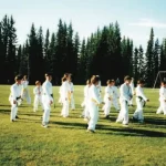 Martial Arts Training in the Redwood Meadows Field, 1997