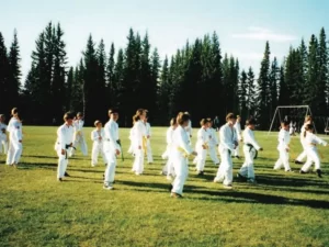 Martial Arts Training in the Redwood Meadows Field, 1997