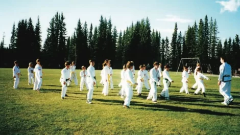 Martial Arts Training in the Redwood Meadows Field, 1997