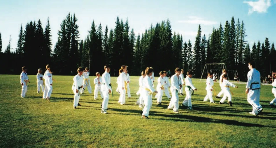 Martial Arts Training in the Redwood Meadows Field, 1997